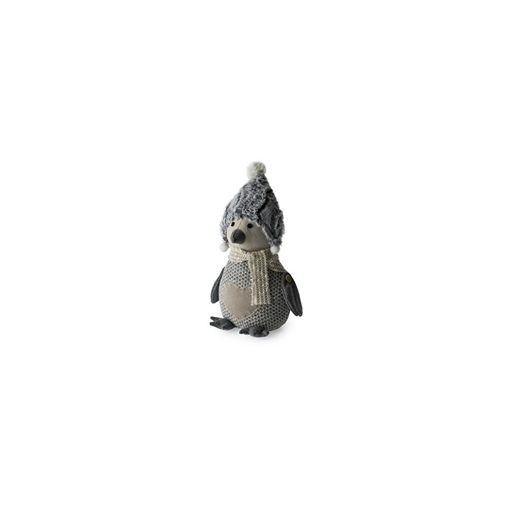 Blue Canyon Snowy Penguin Doorstop in Grey