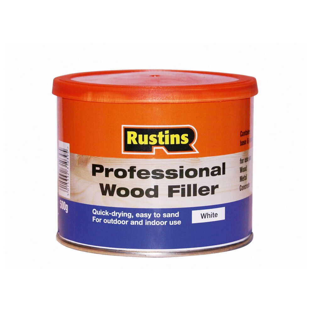 Rustins Professional Wood Filler Natural 250G - Dries In 30 Minutes, Sandable & Durable Repair For Wood, Metal, Concrete & Fibreglass