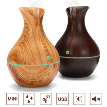 (Dark Brown) Humidifier LED Ultrasonic Essential Oil Diffuser