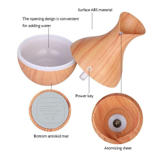 Ranpo (Light Brown) Humidifier LED Ultrasonic Essential Oil Diffuser 1