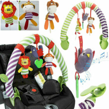 Baby Pushchair Pram Travel Stroller Hanging Toy Rattle Squeak Teether