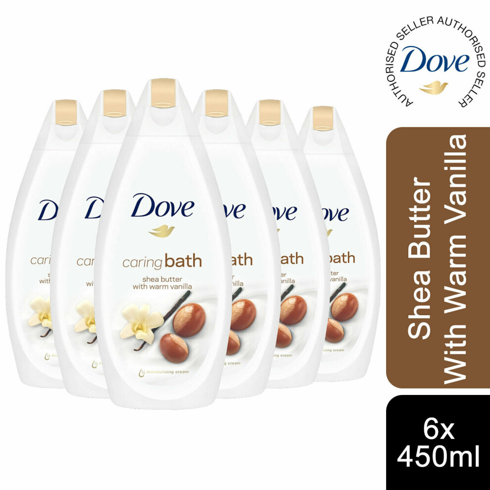 Dove Caring Bath Shea butter with Warm Vanilla Cream, 6 Pack, 450ml