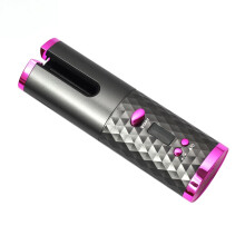(Gris) Fer à boucler automatique sans fil, rechargeable par USB, avec écran LCD, machine à boucler pour cheveux