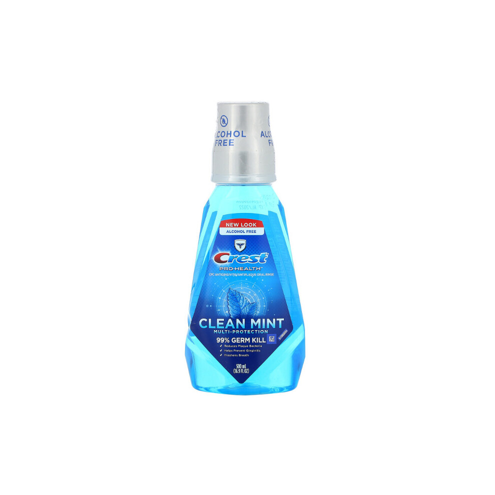 Crest, Multi-Protection Mouthwash, Alcohol-Free, Clean Mint, 500ml