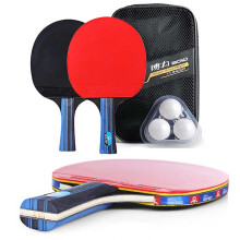 pro 2 Table Tennis Ping Pong Racket Paddle Bat+ 3 Balls Bag Set