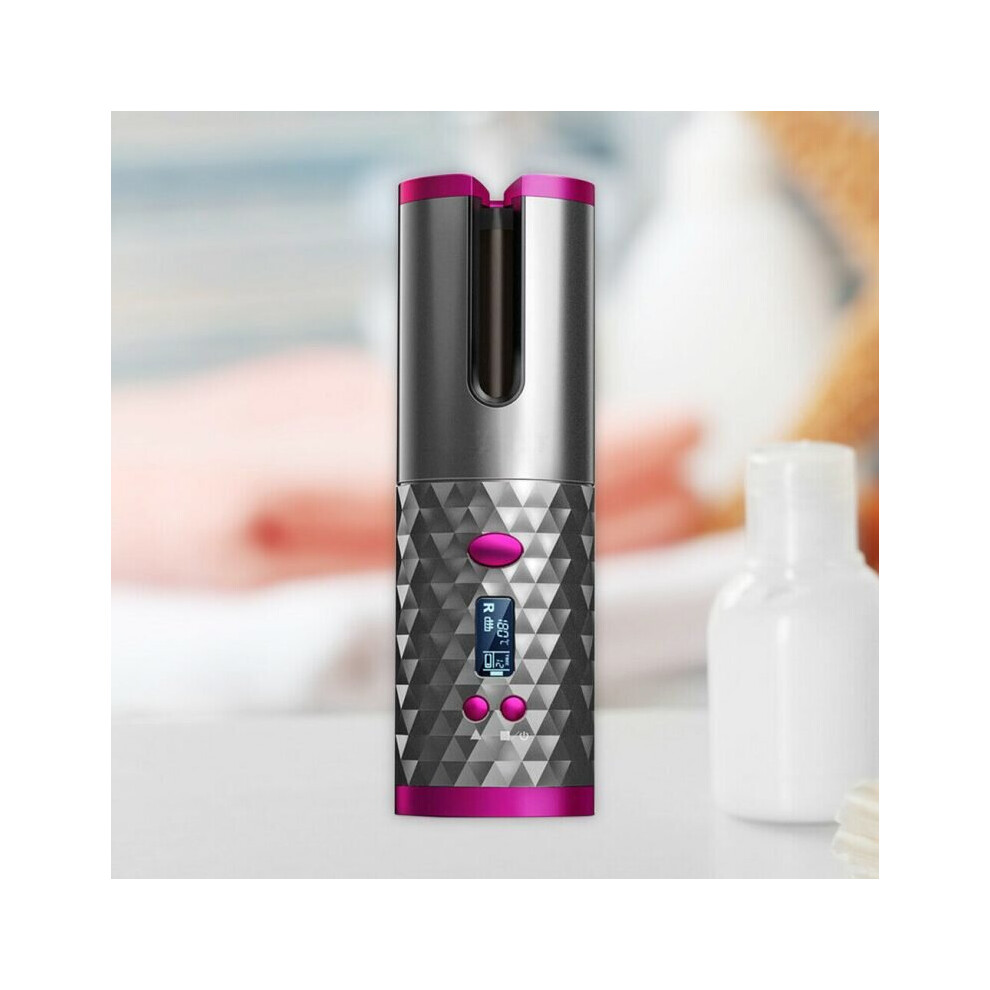(Grey) Auto Rotating Ceramic Hair Curler