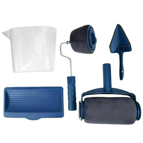 5pcs Paint Runner Pro Seamless Renovator Handle Paint Roller Paint Brush Set Kit