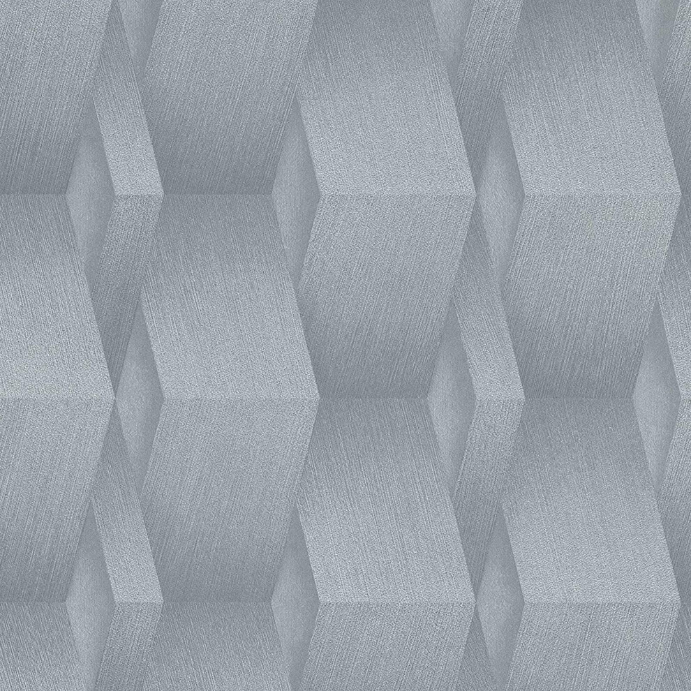 (10046-10 Silver) Erismann 3D Effect Geometric Textured Geo Wallpaper Paste The Wall Luxury Roll 4002790201205