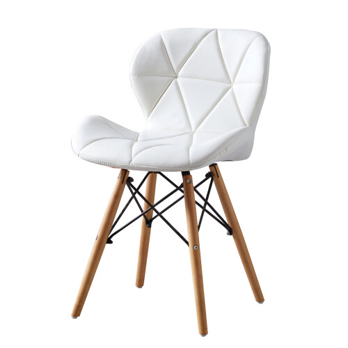 (White) MOF Dining Chairs Wood Legs & Comfortable Padded on OnBuy