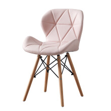 (Pink) MOF Dining Chairs Wood Legs & Comfortable Padded