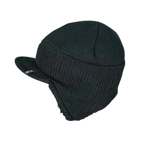 JCB JCB Mens Black Peaked Knitted Beanie