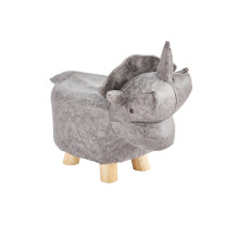 (Grey Dinosaur) MOF Animal Footstool, Upholstered Ottoman,Creative & Cute Foot Rest Step Stool Pouffe Chair Children,