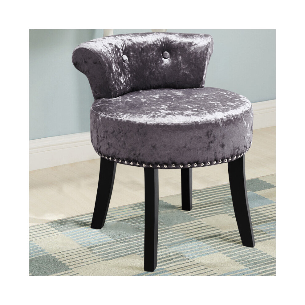 Crush Velvet Dressing Table Chair Vanity Makeup Stool Pouffe Footstool