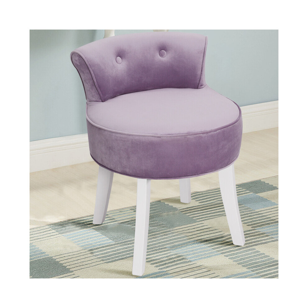 Living And Home (Purple) Velvet Dressing Table Chair Vanity Stool Piano Stools Purple