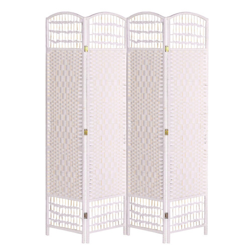 Living And Home 4 Panel Wicker Folding room Divider Partition Privacy Screen Separator 2