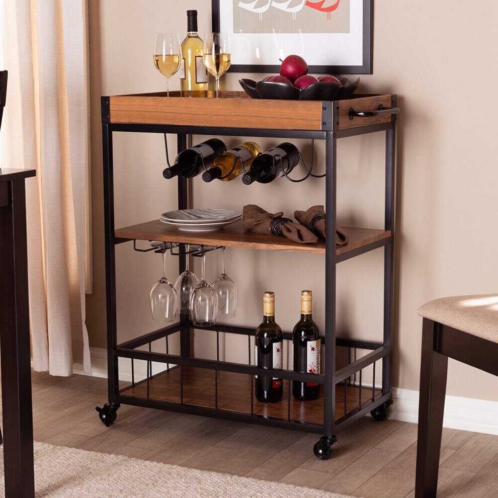 3-Tier Kitchen Cart Storage Trolley, Shelving Unit on Wheels