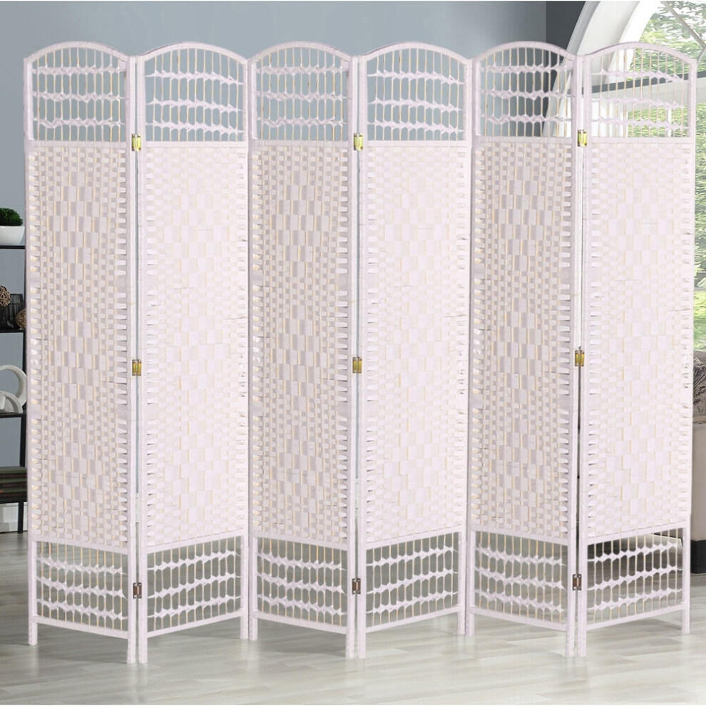 6 Panel room Divider Wicker Folding Partition Privacy Screen Separator