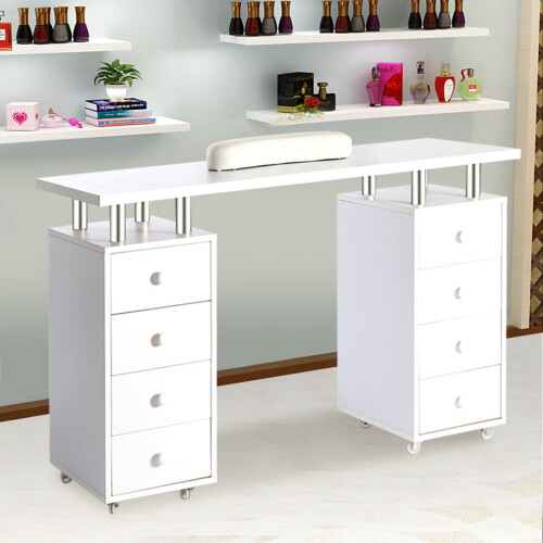 Mobile Manicure Nail Table Bar Art Salon Beauty Storage Station Desk