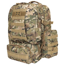 50L Army Rucksack Tactical Backpack MOLLE Multi-Camo Expedition with Padded Back, Adjustable Straps, Laptop Sleeve