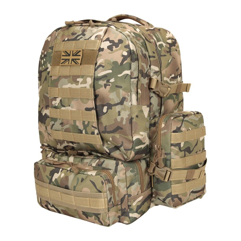 Kombat Uk 50L Army Rucksack Tactical Backpack Molle Multi-Camo Expedition With Padded Back, Adjustable Straps, Laptop Sleeve Red