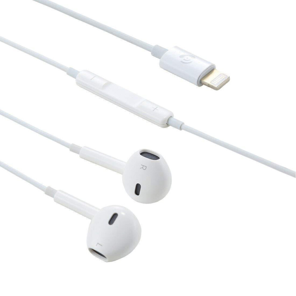 Earphones Wired With Lightning Connector For Iphone Ipod Touch Ipad White