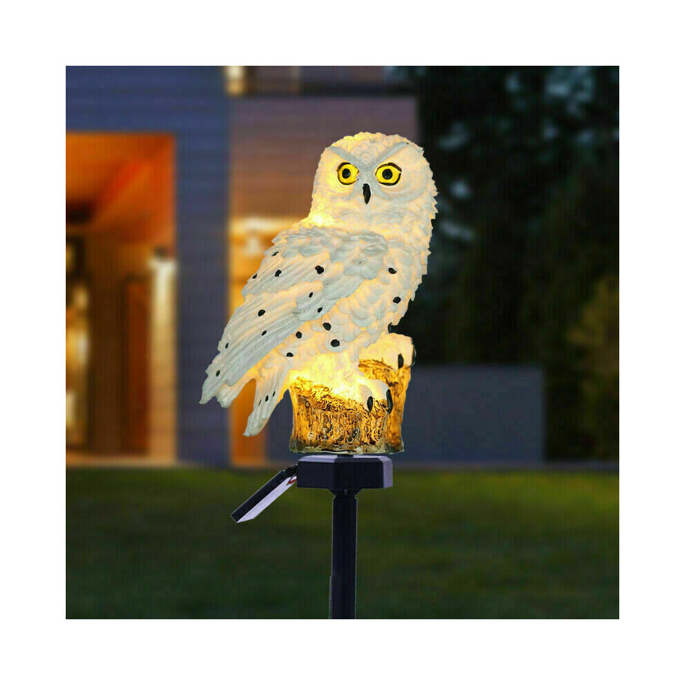 Solar Led Owl Garden Light - Outdoor Lawn Statue, Ip65 Waterproof, Auto On At Night, Energy-Saving Sun-Powered Decor White