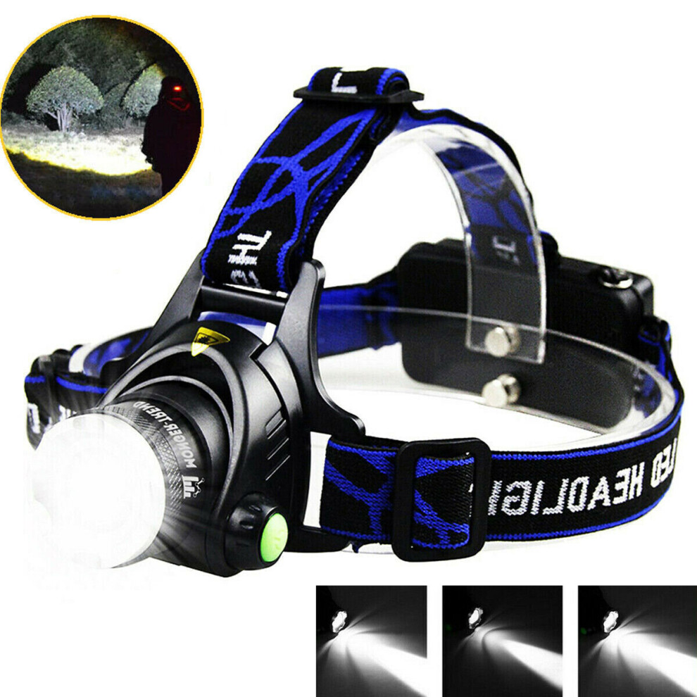 Waterproof Zoomable T6 LED Headlamp Headlight Flashlight Torch Camping