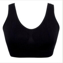 (Black, L(36D-38C)) Women Seamless Fitness Yoga Bra Stretch Top Vest