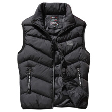 (Black, 2XL) Men Winter Warm Paded Puffer Waistcoat Jacket Vest