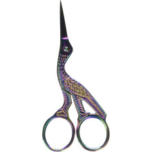 (Multicolored - 4") EXJ - STORK Scissors - Eyebrow & EMBROIDERY CRAFT & SEWING Cross-Stitch Scissors