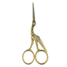 (Gold - 4.5") EXJ - STORK Scissors - Eyebrow & EMBROIDERY CRAFT & SEWING Cross-Stitch Scissors