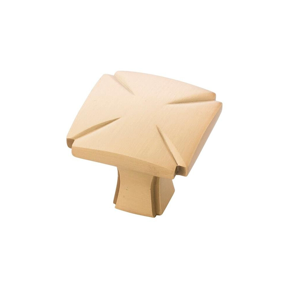 1.18 In. Square Knob, Brushed Gold Brass 780997495316