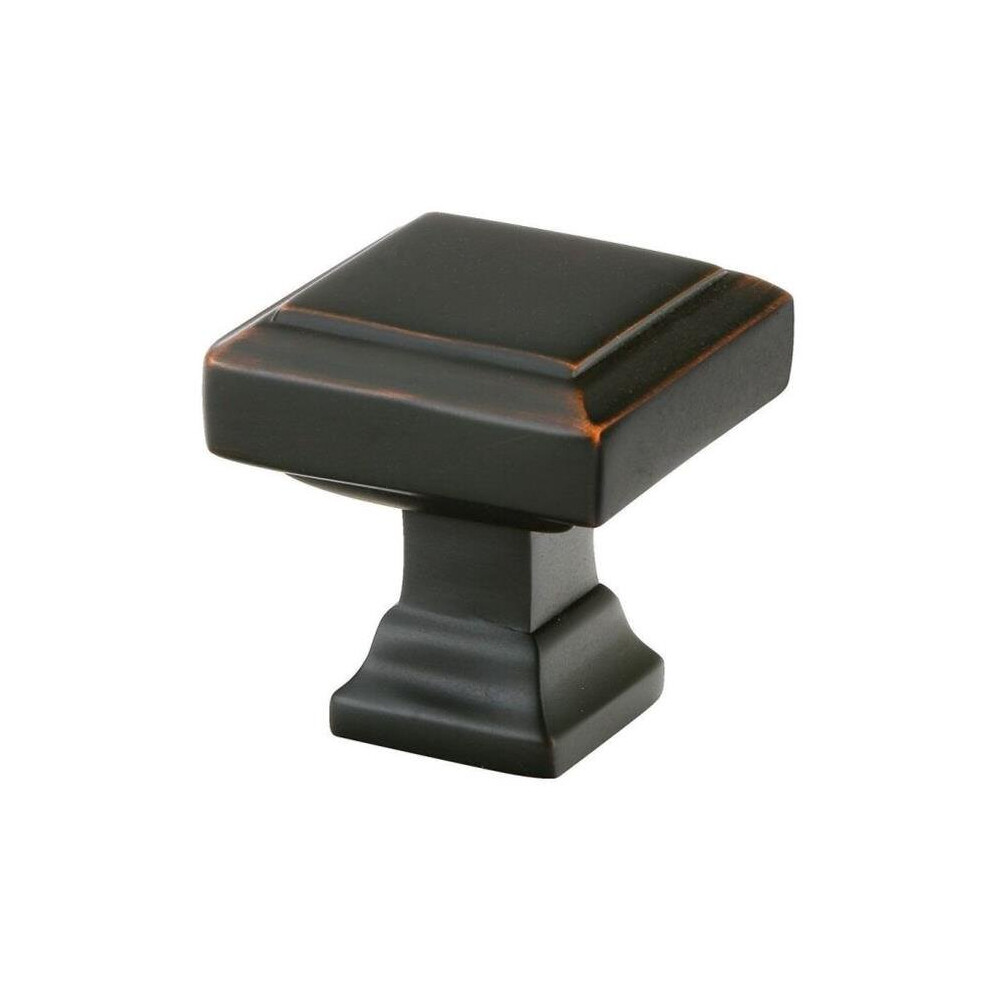 1.25 In. Geometric Square Cabinet Knob, Oil Rubbed Bronze 752516105716