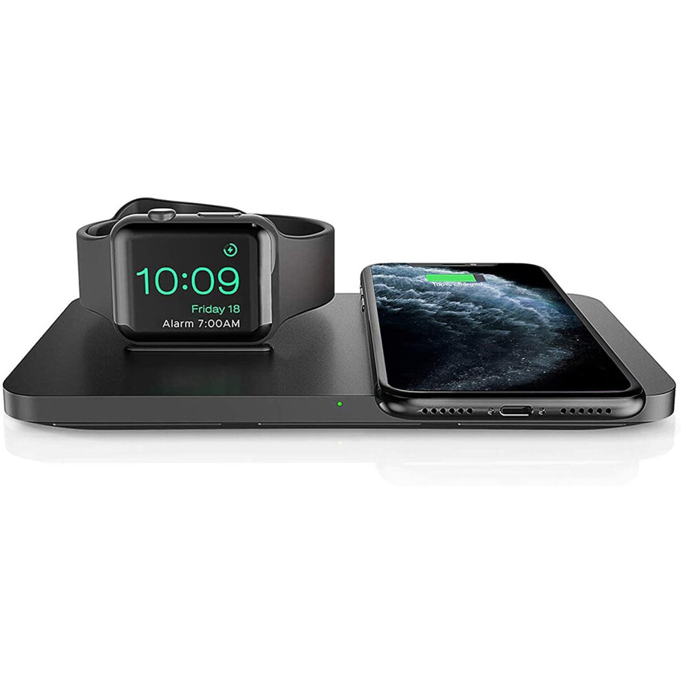 Wireless Charger, Seneo 2in1 Dual Wireless Charging Pad w/iWatch Stand