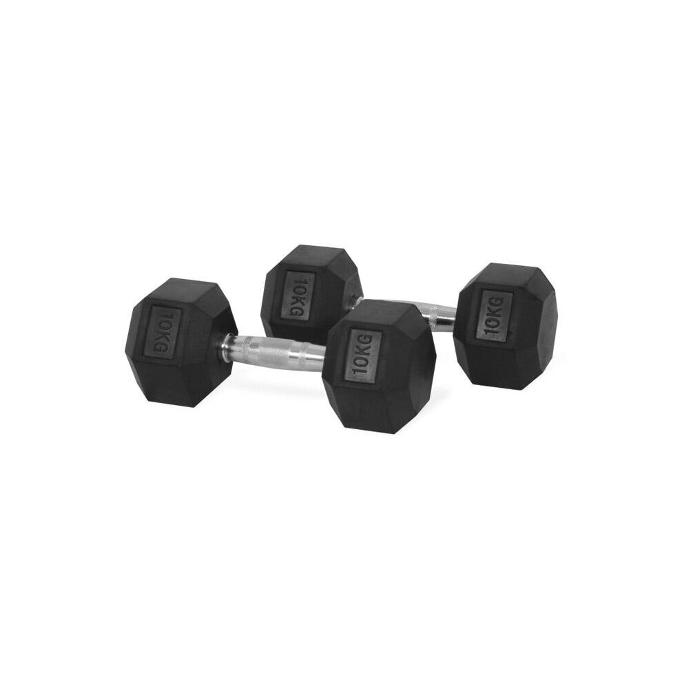 Hex Dumbbells - 2 X 10kg - Quality Anti-slip Grip