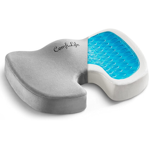ComfiLife Gel-Enhanced Non-Slip Coccyx Memory Foam Seat Cushion, Gray By ComfiLife