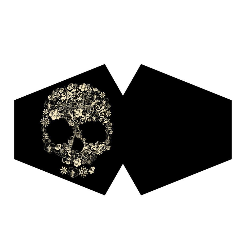 Reusable Fashion Face Mask - Flower Skull (Adult) 5056368307935