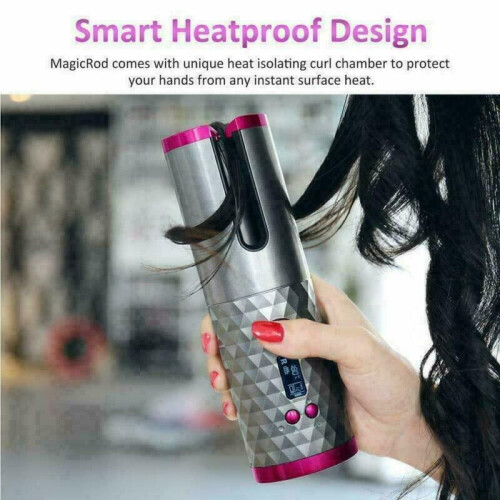 (Grey) Cordless Automatic Hair Curlers Rechargeable