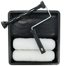 Coral 43101 Paint Roller Set with 2 Sleeves, Black, 9" 4 pcs, Set of 4 Pieces