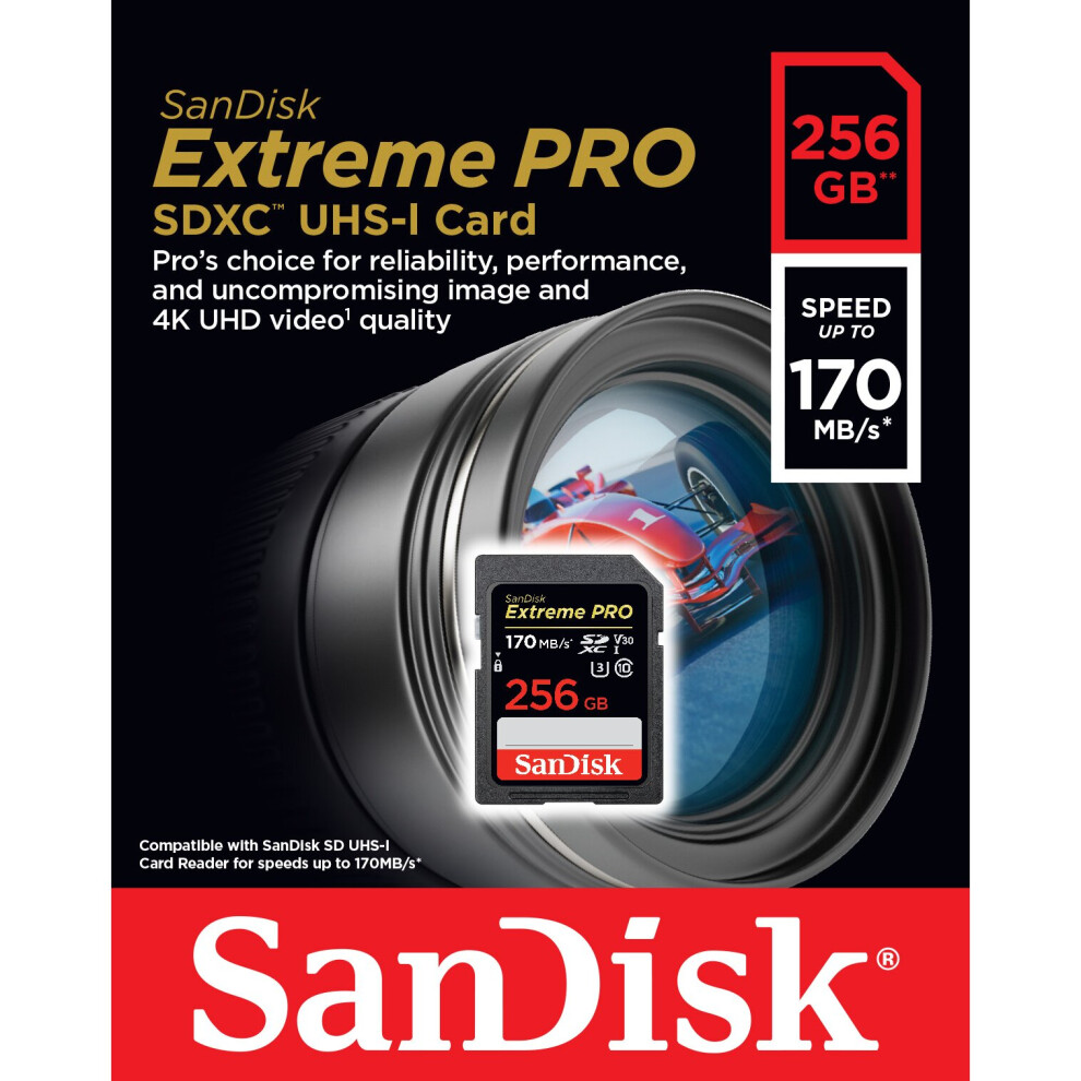 Sandisk Exrteme PRO 256 GB memory card SDXC Class 10 UHS-I