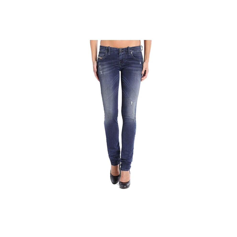 Diesel (W27 L28) Grupee Ne 0662L Womens Denim Sweat Jogg Jeans Stretch Super Slim Skinny Blue