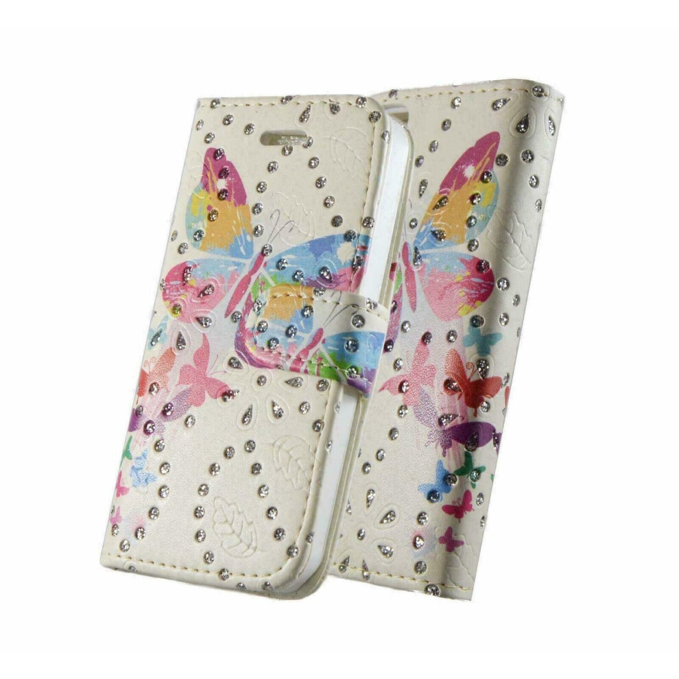 (RAINBOW BUTTERFLY) For Apple iPhone 12 Pro 6.1" Phone Case, Cover, Flip Wallet, Folio, Leather /Gel