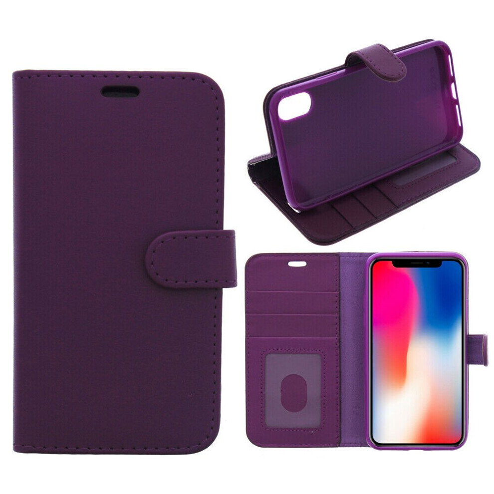 (PURPLE) For Samsung Galaxy A70 Phone Case, Cover, Wallet, Slots, PU Leather / Gel