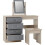 Seconique Nevada 4 Drawer Dressing Table Set Grey Gloss/Light Oak Effect Veneer 4