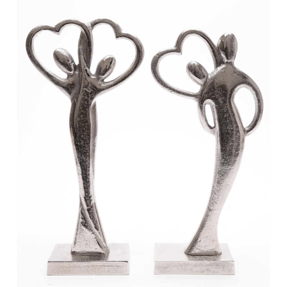 Entwined Couple Figurine Sculpture Silver Metal Love Heart Ornament ~ Design Varies, chosen at random