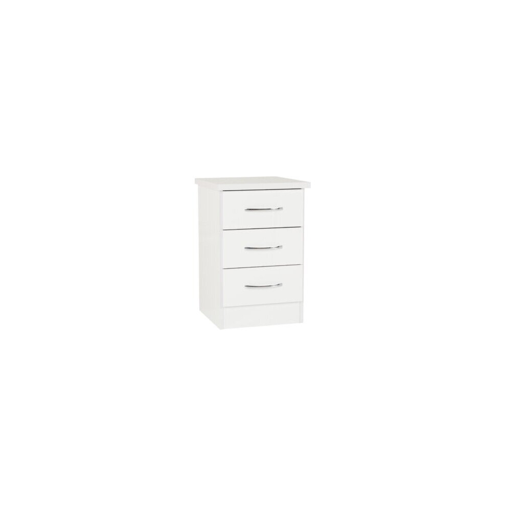 Nevada 2 Drawer Bedside White Gloss