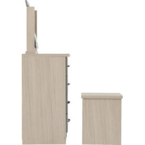 Seconique Nevada 4 Drawer Dressing Table Set Grey Gloss/Light Oak Effect Veneer 1