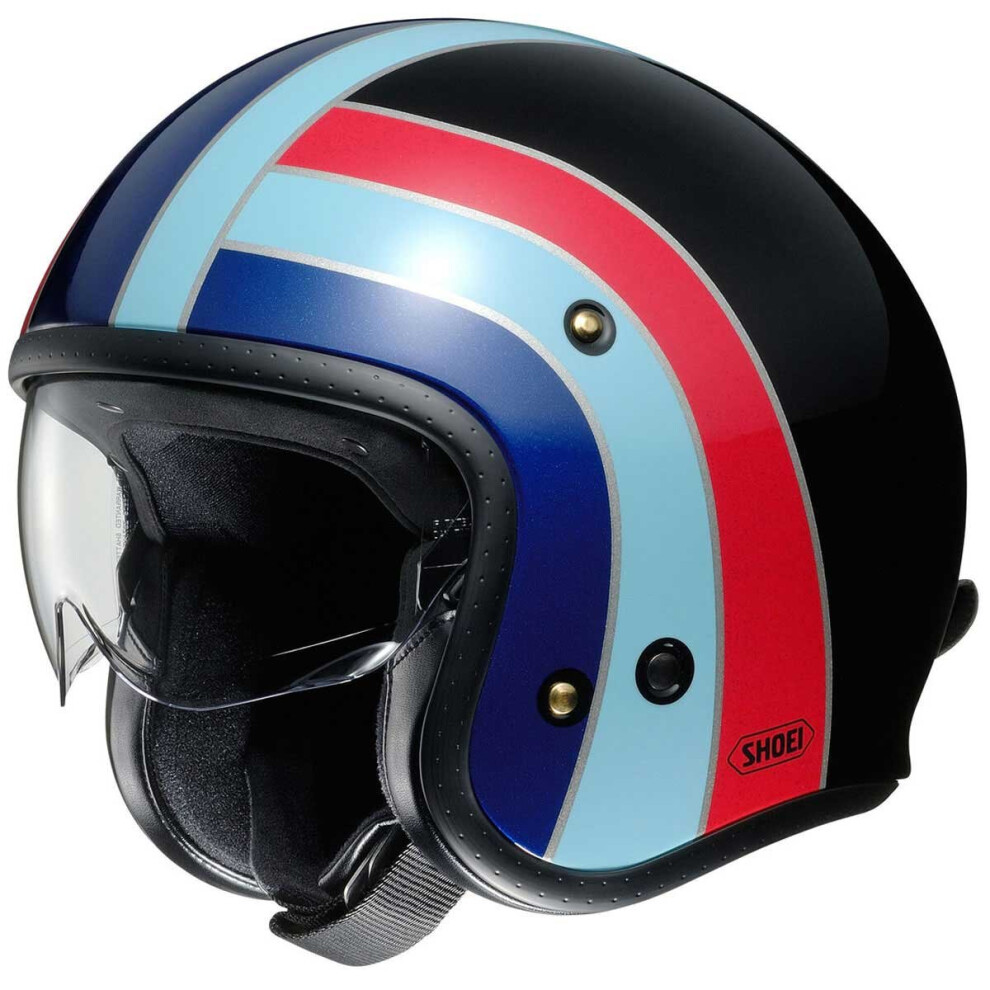 (XS, Black) Shoei J-O Nostalgia TC-10 Black / Blue / Red