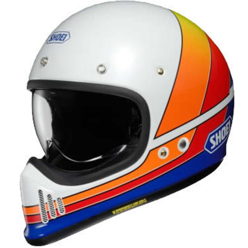 Shoei (XS, White) Shoei Ex-Zero Equation TC2 White / Orange / Blue