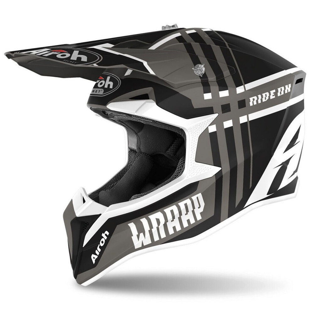 (Xs, /Grey) Airoh Off Road Wraap Broken Matt Anthracite / Black 8029243300038